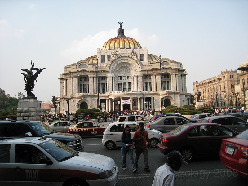 Mexico Pyramids - Mexico City 2009 1250.jpg - A trip to the Teotihuacan area of Mexico to visit the pyramids. A vast complex and a great climb to the top. This was followed by lunch in a cave, then a visit to the historical center of Mexico City. March 2009.